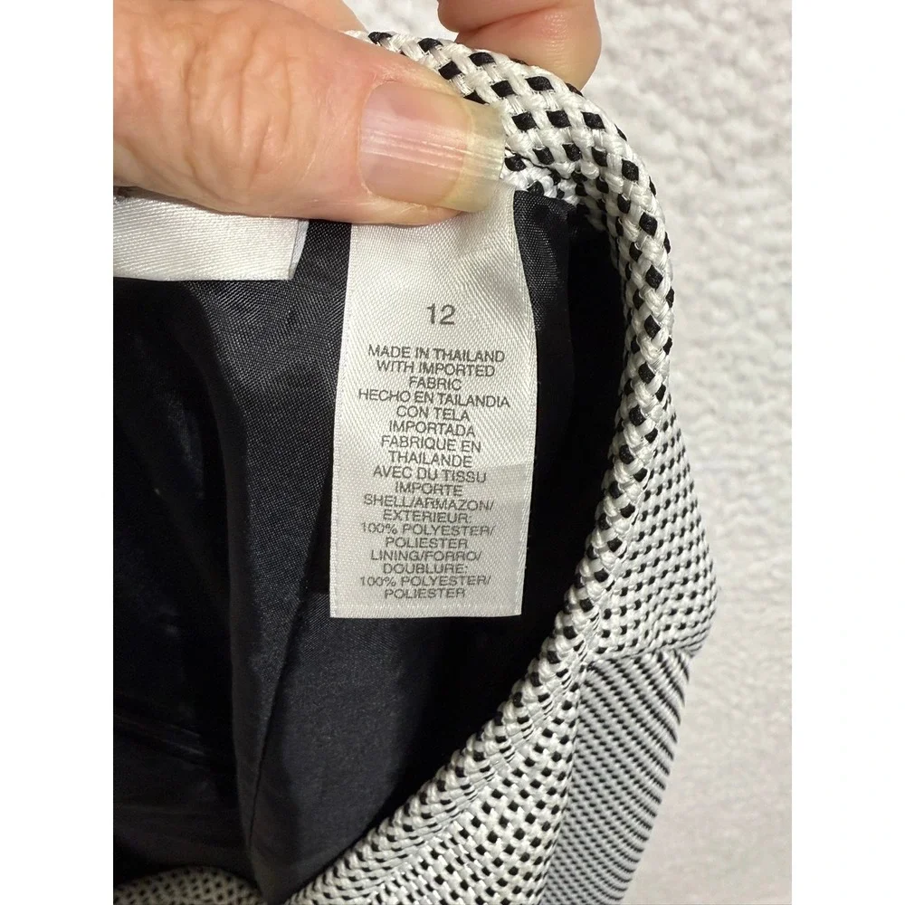 Liz Claiborne Suits Women's Black White Mini Dot Pencil Skirt‎ Size 12